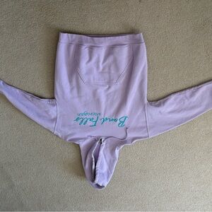 Lavender Graphic Hoodie with Teal Script